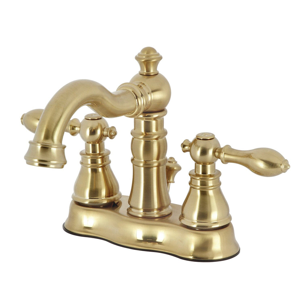 American Classic Two-Handle 3-Hole Deck Mount 4" Centerset Bathroom Faucet with Pop-Up Drain
