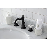 American Classic Two-Handle 3-Hole Deck Mount Widespread Bathroom Faucet with Brass Pop-Up Drain