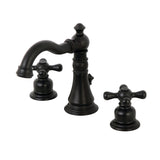 American Classic Two-Handle 3-Hole Deck Mount Widespread Bathroom Faucet with Brass Pop-Up Drain