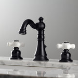 American Classic Two-Handle 3-Hole Deck Mount Widespread Bathroom Faucet with Brass Pop-Up Drain
