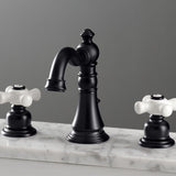 American Classic Two-Handle 3-Hole Deck Mount Widespread Bathroom Faucet with Brass Pop-Up Drain