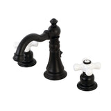 American Classic Two-Handle 3-Hole Deck Mount Widespread Bathroom Faucet with Brass Pop-Up Drain
