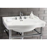 American Classic Two-Handle 3-Hole Deck Mount Widespread Bathroom Faucet with Retail Pop-Up Drain