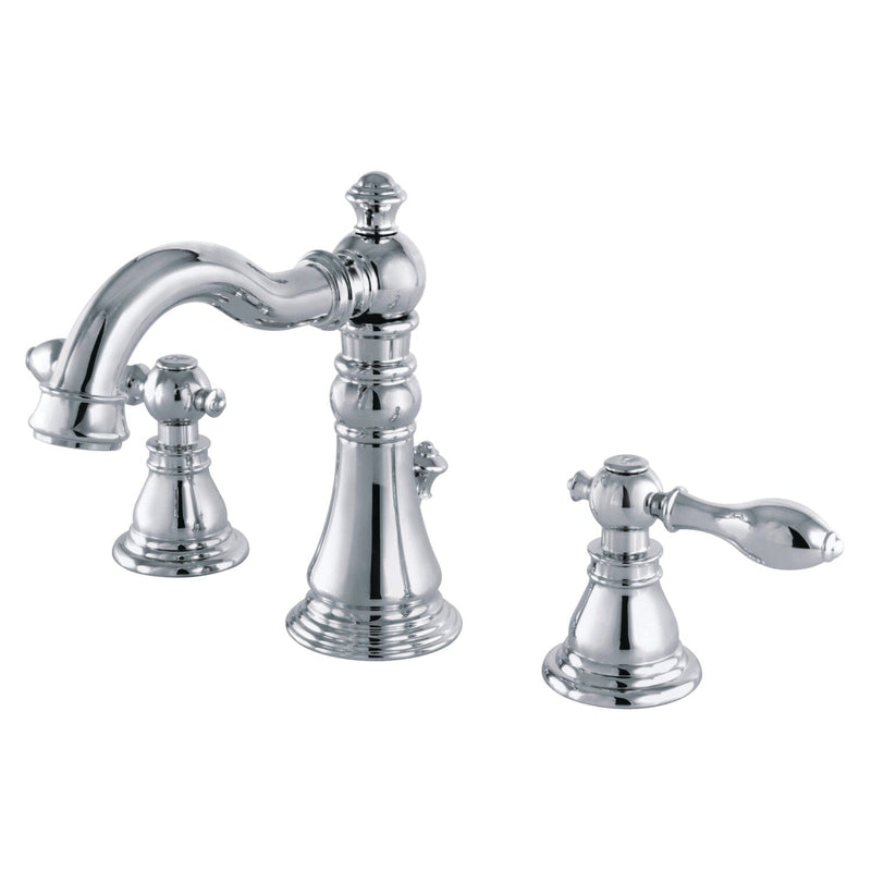 American Classic Two-Handle 3-Hole Deck Mount Widespread Bathroom Faucet with Retail Pop-Up Drain