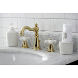 American Classic Two-Handle 3-Hole Deck Mount Widespread Bathroom Faucet with Retail Pop-Up Drain