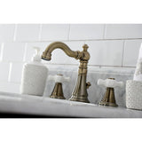 American Classic Two-Handle 3-Hole Deck Mount Widespread Bathroom Faucet with Brass Pop-Up Drain