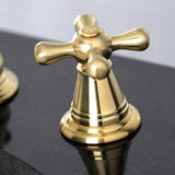 American Classic Two-Handle 3-Hole Deck Mount Widespread Bathroom Faucet with Brass Pop-Up Drain