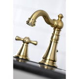 American Classic Two-Handle 3-Hole Deck Mount Widespread Bathroom Faucet with Brass Pop-Up Drain