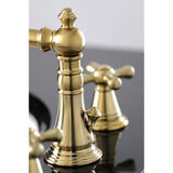 American Classic Two-Handle 3-Hole Deck Mount Widespread Bathroom Faucet with Brass Pop-Up Drain