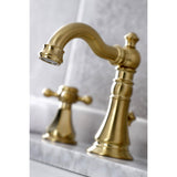Metropolitan Two-Handle 3-Hole Deck Mount Widespread Bathroom Faucet with Brass Pop-Up Drain