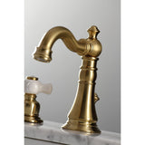 American Classic Two-Handle 3-Hole Deck Mount Widespread Bathroom Faucet with Brass Pop-Up Drain