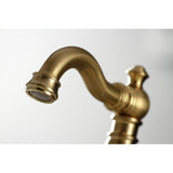 American Classic Two-Handle 3-Hole Deck Mount Widespread Bathroom Faucet with Brass Pop-Up Drain