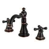 American Classic Two-Handle 3-Hole Deck Mount Widespread Bathroom Faucet with Brass Pop-Up Drain