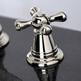 American Classic Two-Handle 3-Hole Deck Mount Widespread Bathroom Faucet with Brass Pop-Up Drain