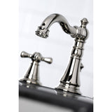 American Classic Two-Handle 3-Hole Deck Mount Widespread Bathroom Faucet with Brass Pop-Up Drain