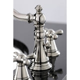 American Classic Two-Handle 3-Hole Deck Mount Widespread Bathroom Faucet with Brass Pop-Up Drain