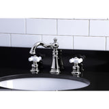 American Classic Two-Handle 3-Hole Deck Mount Widespread Bathroom Faucet with Brass Pop-Up Drain