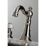 American Classic Two-Handle 3-Hole Deck Mount Widespread Bathroom Faucet with Brass Pop-Up Drain