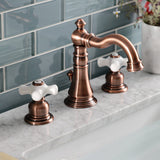 American Classic Two-Handle 3-Hole Deck Mount Widespread Bathroom Faucet with Brass Pop-Up Drain