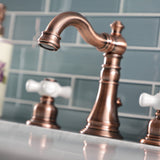 American Classic Two-Handle 3-Hole Deck Mount Widespread Bathroom Faucet with Brass Pop-Up Drain