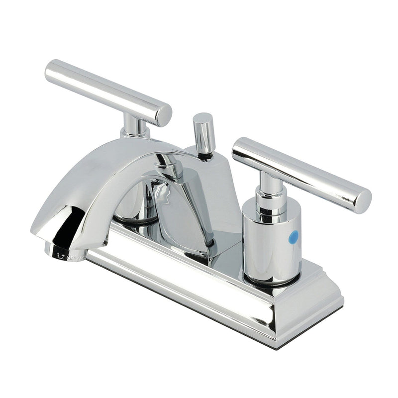 Manhattan Double-Handle 3-Hole Deck Mount 4-Inch Centerset Bathroom Faucet with Pop-Up Drain