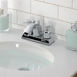 Millennium Double-Handle 3-Hole Deck Mount 4-Inch Centerset Bathroom Faucet with Pop-Up Drain