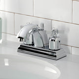 Millennium Double-Handle 3-Hole Deck Mount 4-Inch Centerset Bathroom Faucet with Pop-Up Drain