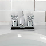 Millennium Double-Handle 3-Hole Deck Mount 4-Inch Centerset Bathroom Faucet with Pop-Up Drain