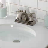 Millennium Double-Handle 3-Hole Deck Mount 4-Inch Centerset Bathroom Faucet with Pop-Up Drain