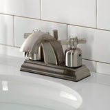 Millennium Double-Handle 3-Hole Deck Mount 4-Inch Centerset Bathroom Faucet with Pop-Up Drain