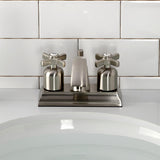 Millennium Double-Handle 3-Hole Deck Mount 4-Inch Centerset Bathroom Faucet with Pop-Up Drain