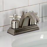 Millennium Double-Handle 3-Hole Deck Mount 4-Inch Centerset Bathroom Faucet with Pop-Up Drain