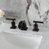 Kaiser Two-Handle 3-Hole Deck Mount Widespread Bathroom Faucet with Pop-Up Drain