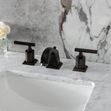 Manhattan Two-Handle 3-Hole Deck Mount Widespread Bathroom Faucet with Pop-Up Drain