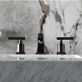 Manhattan Two-Handle 3-Hole Deck Mount Widespread Bathroom Faucet with Pop-Up Drain