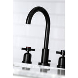 Concord Two-Handle 3-Hole Deck Mount Widespread Bathroom Faucet with Brass Pop-Up