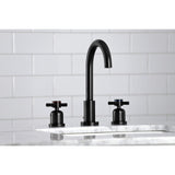 Concord Two-Handle 3-Hole Deck Mount Widespread Bathroom Faucet with Brass Pop-Up