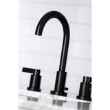 NuvoFusion Two-Handle 3-Hole Deck Mount Widespread Bathroom Faucet with Brass Pop-Up