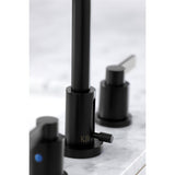 NuvoFusion Two-Handle 3-Hole Deck Mount Widespread Bathroom Faucet with Brass Pop-Up