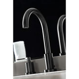 Serena Two-Handle 3-Hole Deck Mount Widespread Bathroom Faucet with Brass Pop-Up Drain
