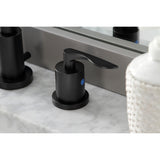 Serena Two-Handle 3-Hole Deck Mount Widespread Bathroom Faucet with Brass Pop-Up Drain