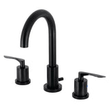 Serena Two-Handle 3-Hole Deck Mount Widespread Bathroom Faucet with Brass Pop-Up Drain