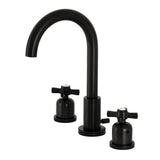 Millennium Two-Handle 3-Hole Deck Mount Widespread Bathroom Faucet with Brass Pop-Up