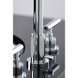 Manhattan Two-Handle 3-Hole Deck Mount Widespread Bathroom Faucet with Brass Pop-Up Drain