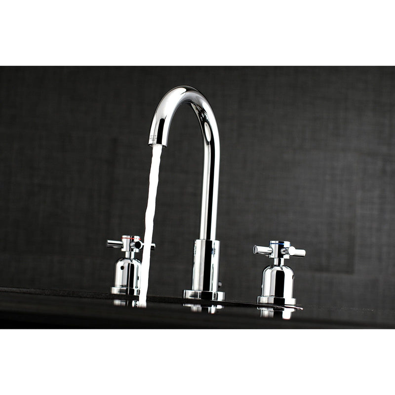 Concord Two-Handle 3-Hole Deck Mount Widespread Bathroom Faucet with Brass Pop-Up