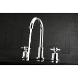 Concord Two-Handle 3-Hole Deck Mount Widespread Bathroom Faucet with Brass Pop-Up
