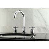 Concord Two-Handle 3-Hole Deck Mount Widespread Bathroom Faucet with Brass Pop-Up
