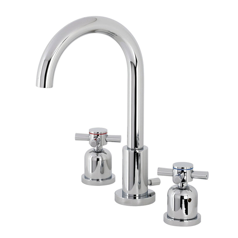 Concord Two-Handle 3-Hole Deck Mount Widespread Bathroom Faucet with Brass Pop-Up