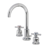 Concord Two-Handle 3-Hole Deck Mount Widespread Bathroom Faucet with Brass Pop-Up