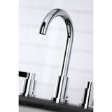 NuvoFusion Two-Handle 3-Hole Deck Mount Widespread Bathroom Faucet with Brass Pop-Up
